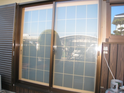 内窓　複層ガラス　和室　荒間格子戸